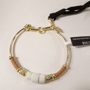 Banana republic White Beige Sueded Bracelet NWT 50